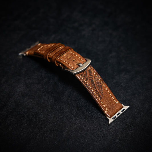 Apple Watch Kelloranneke Vaalean Ruskea Vaalealla Ompeleilla